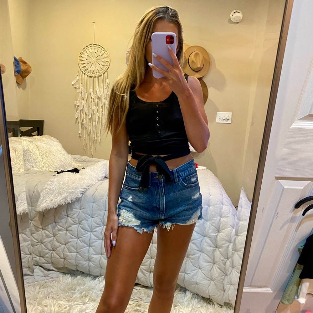 Black tie crop top
